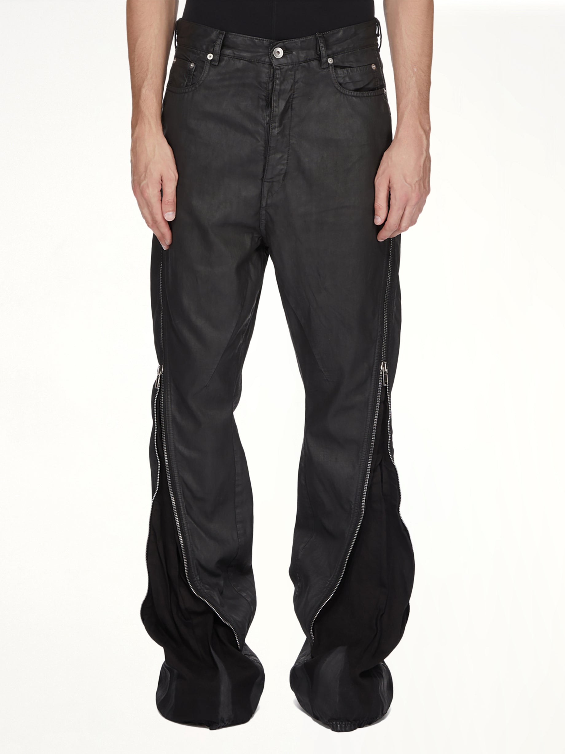 Image of Jeans. Product name - Bolan Banana Jeans in Black colour by brand - RICK OWENS DRKSHDW