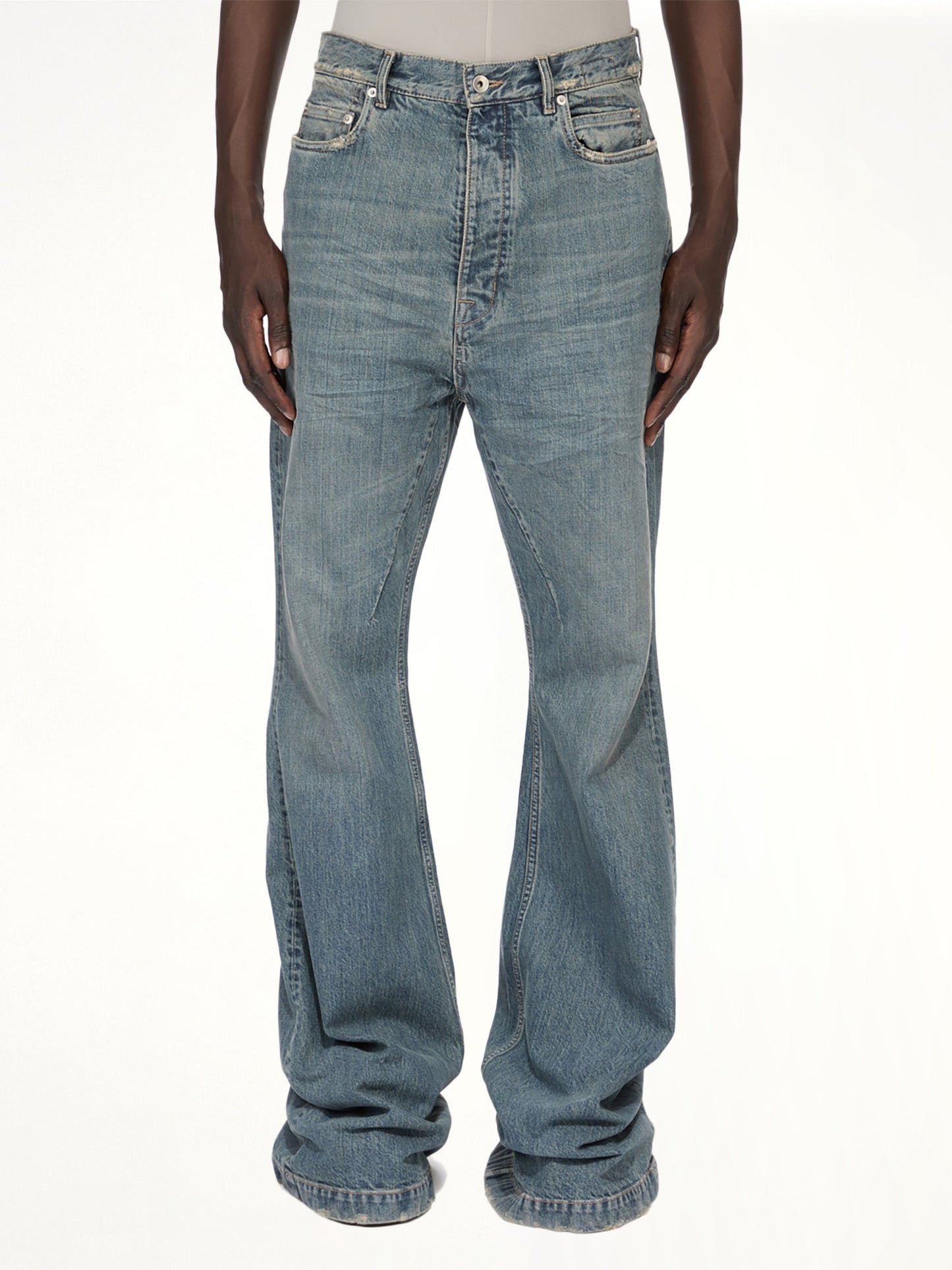 Image of Jeans. Product name - Bolan Bootcut Jeans in Blue colour by brand - RICK OWENS DRKSHDW