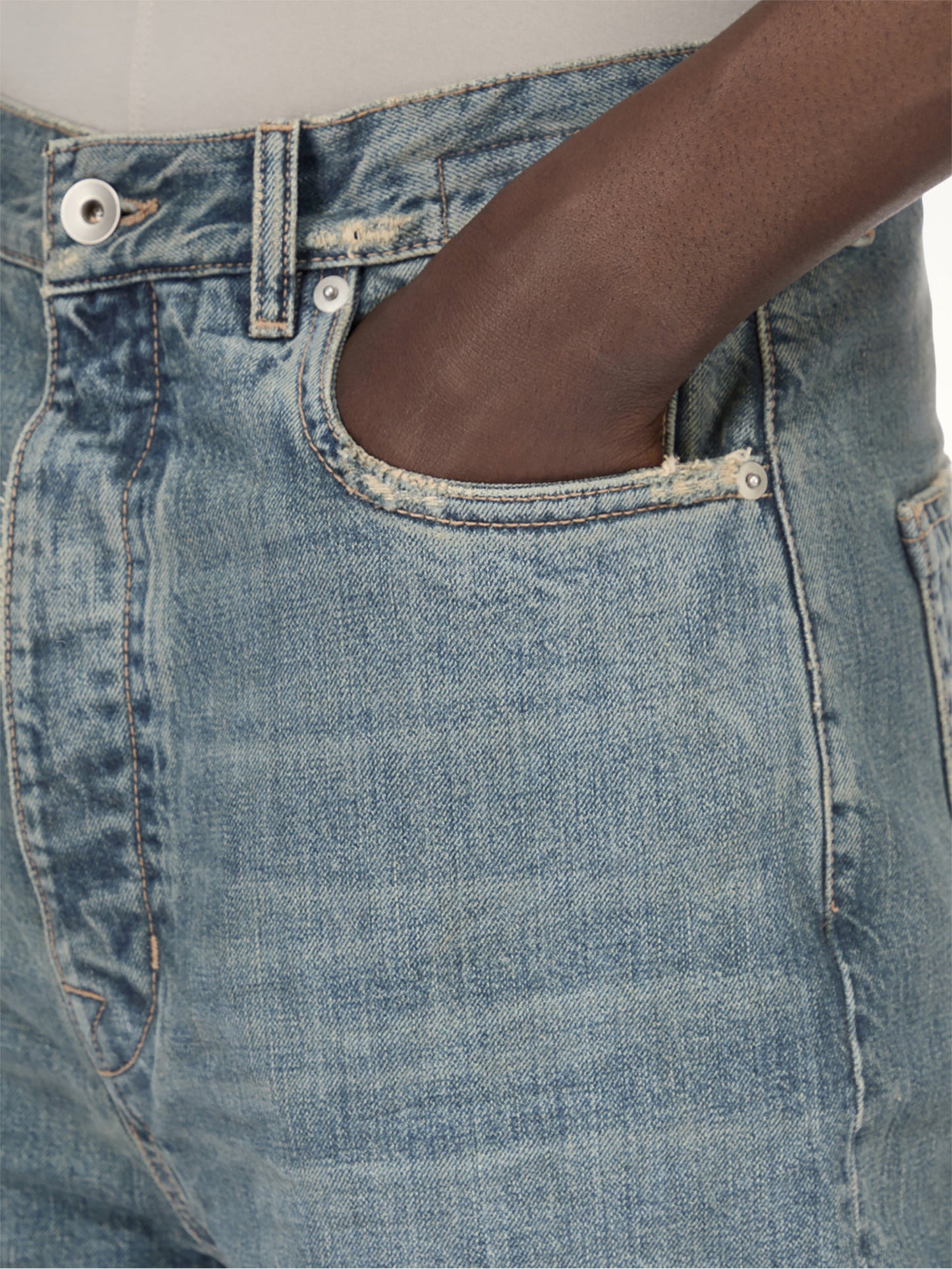 RICK OWENS DRKSHDW Bolan Bootcut Jeans (Blue)