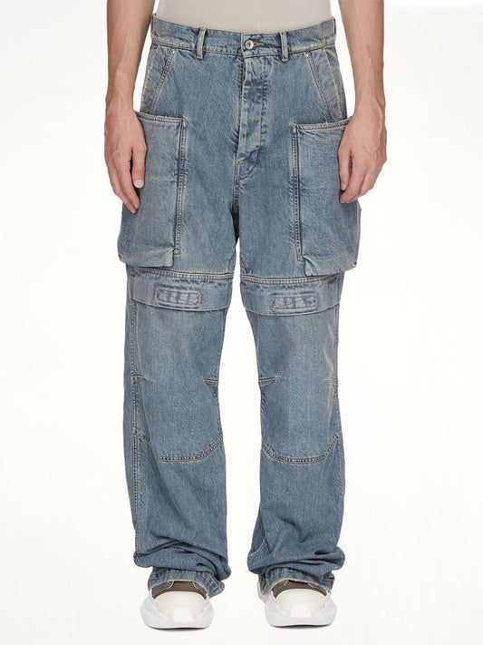 Image of Jeans. Product name - Stefan Cargo in Blue colour by brand - RICK OWENS DRKSHDW