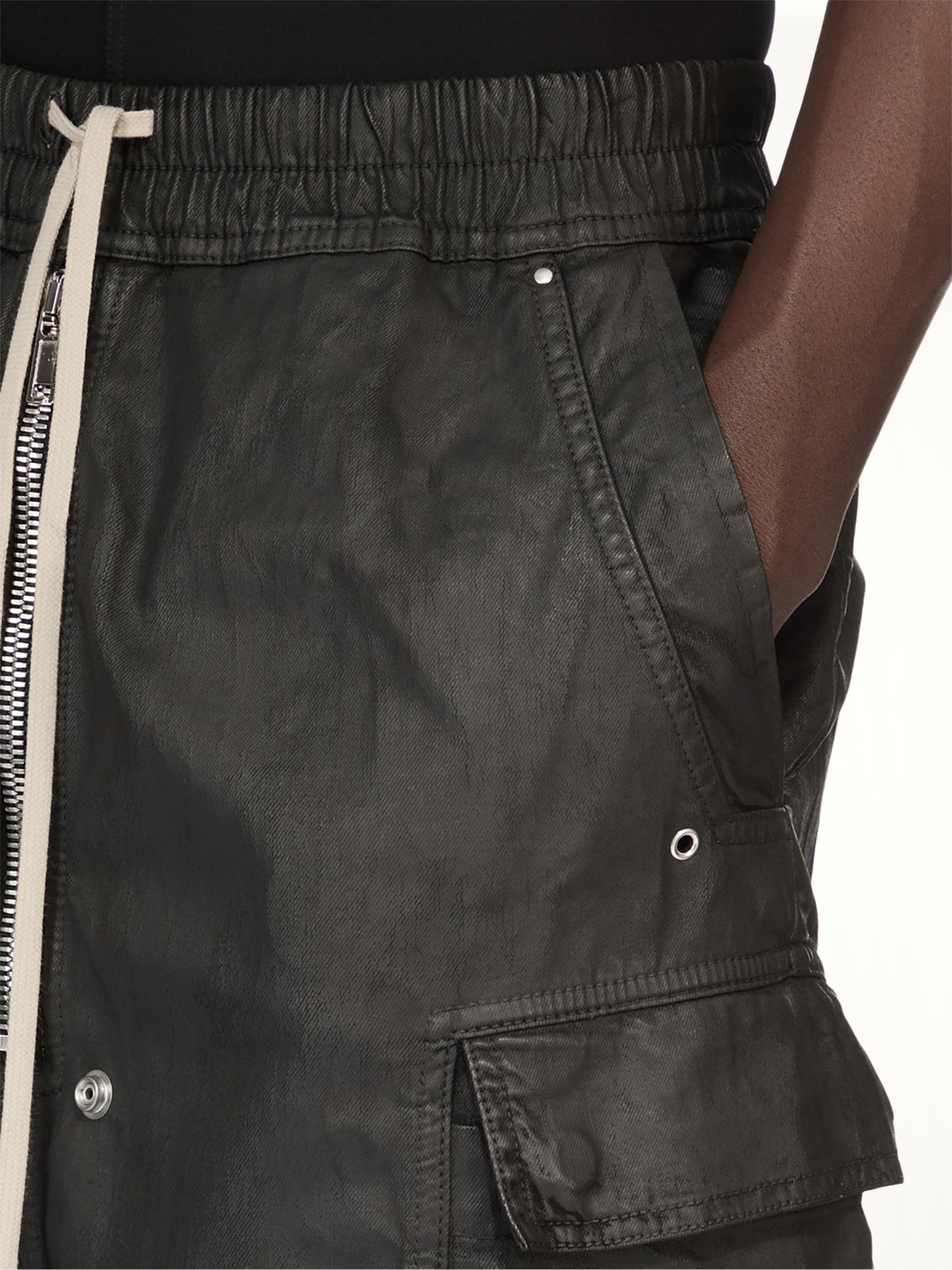 RICK OWENS DRKSHDW Denim Cargobela Shorts (Black)