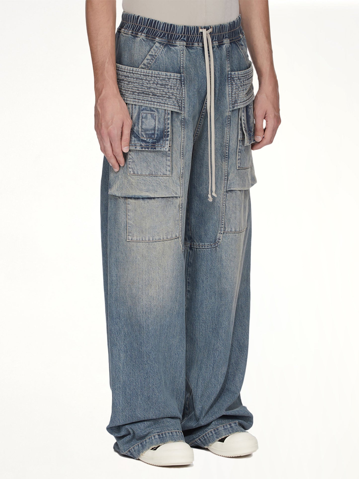 RICK OWENS DRKSHDW Creatch Wide Cargo Drawstring (Blue)