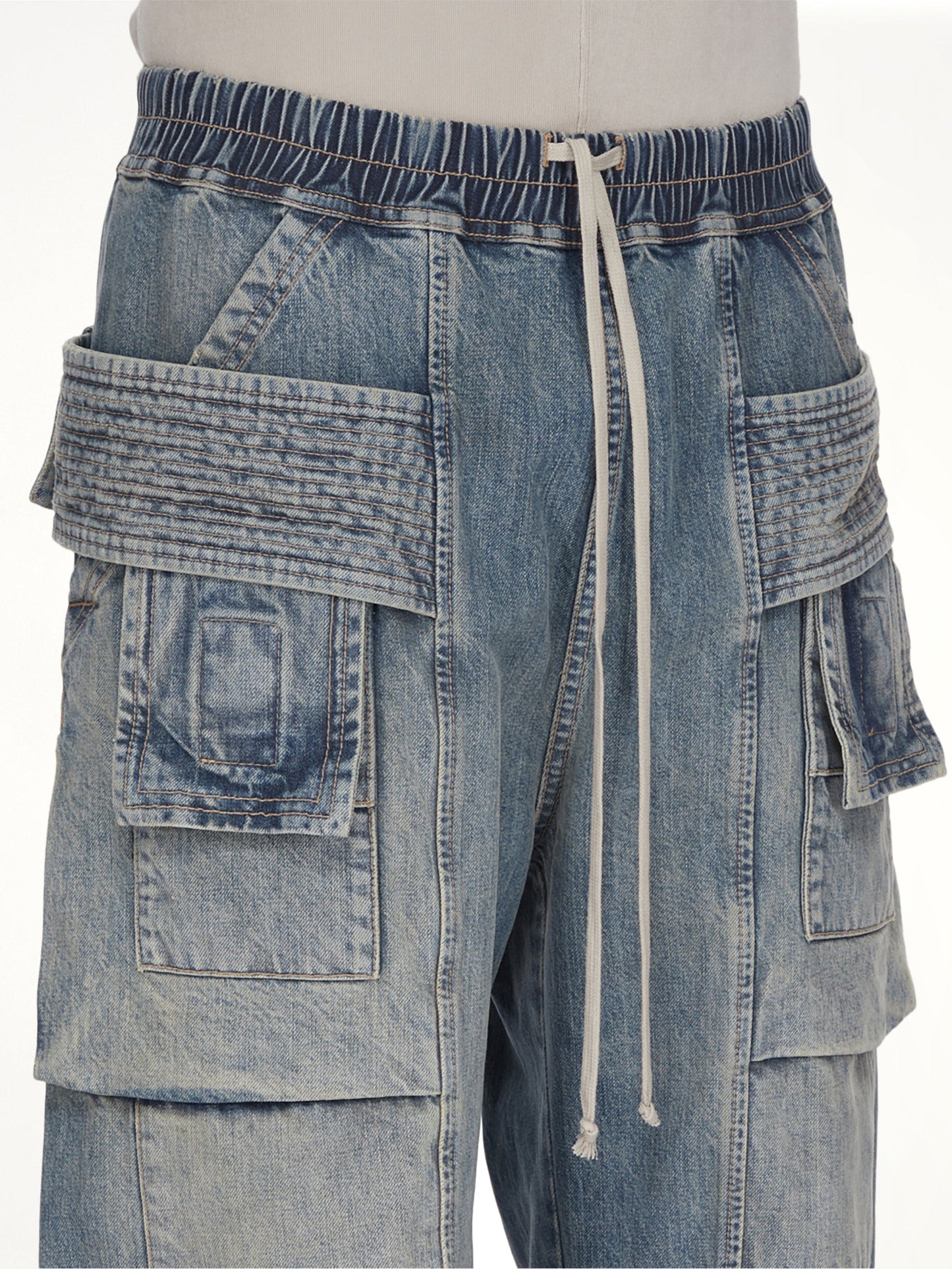 RICK OWENS DRKSHDW Creatch Wide Cargo Drawstring (Blue)