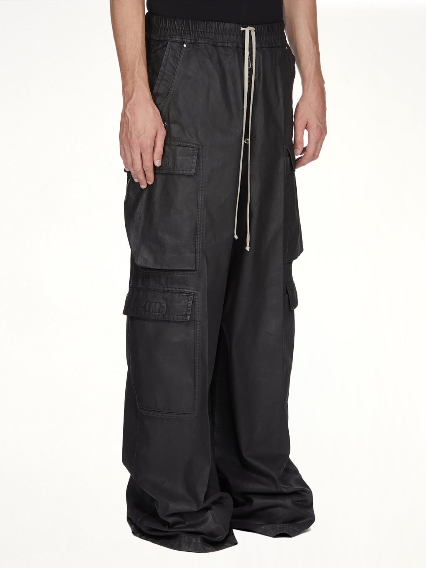 RICK OWENS DRKSHDW Denim Double Cargo Jumbo Belas (Black)