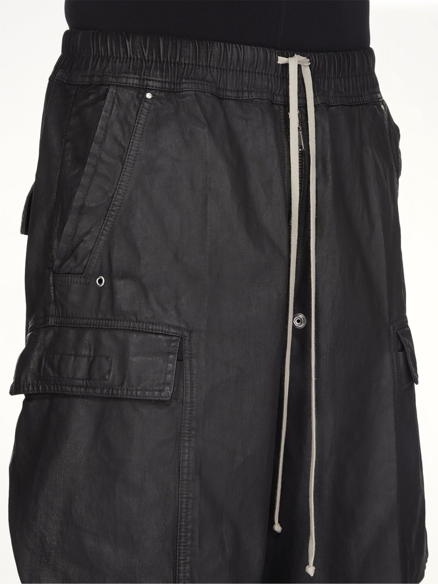 RICK OWENS DRKSHDW Denim Double Cargo Jumbo Belas (Black)
