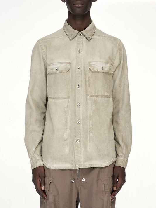 Image of Shirts. Product name - Outershirt in Beige colour by brand - RICK OWENS DRKSHDW