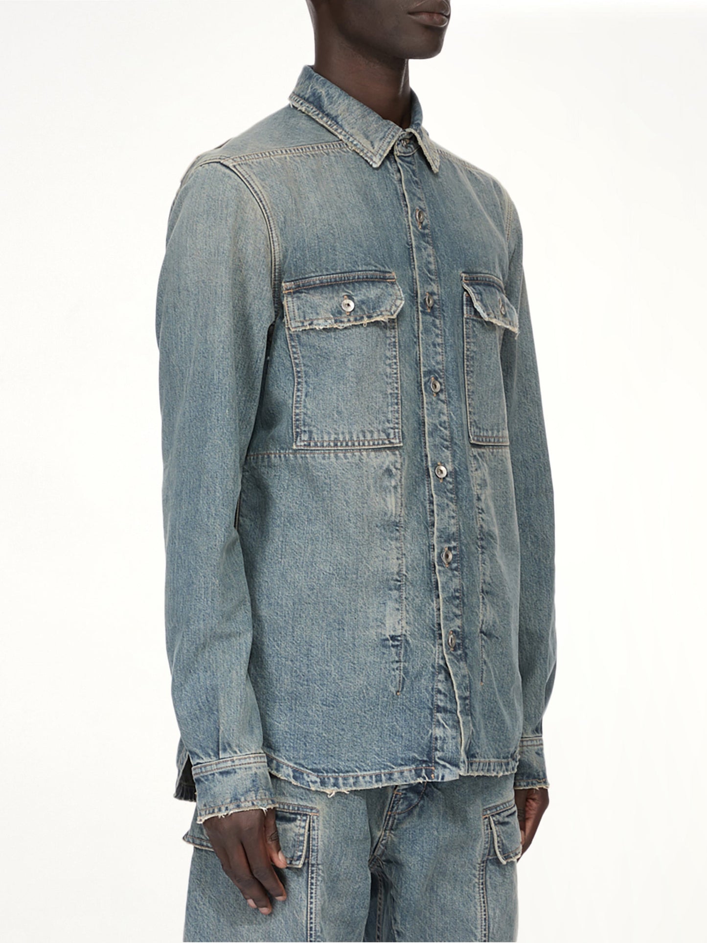 RICK OWENS DRKSHDW Denim Outershirt (Blue)
