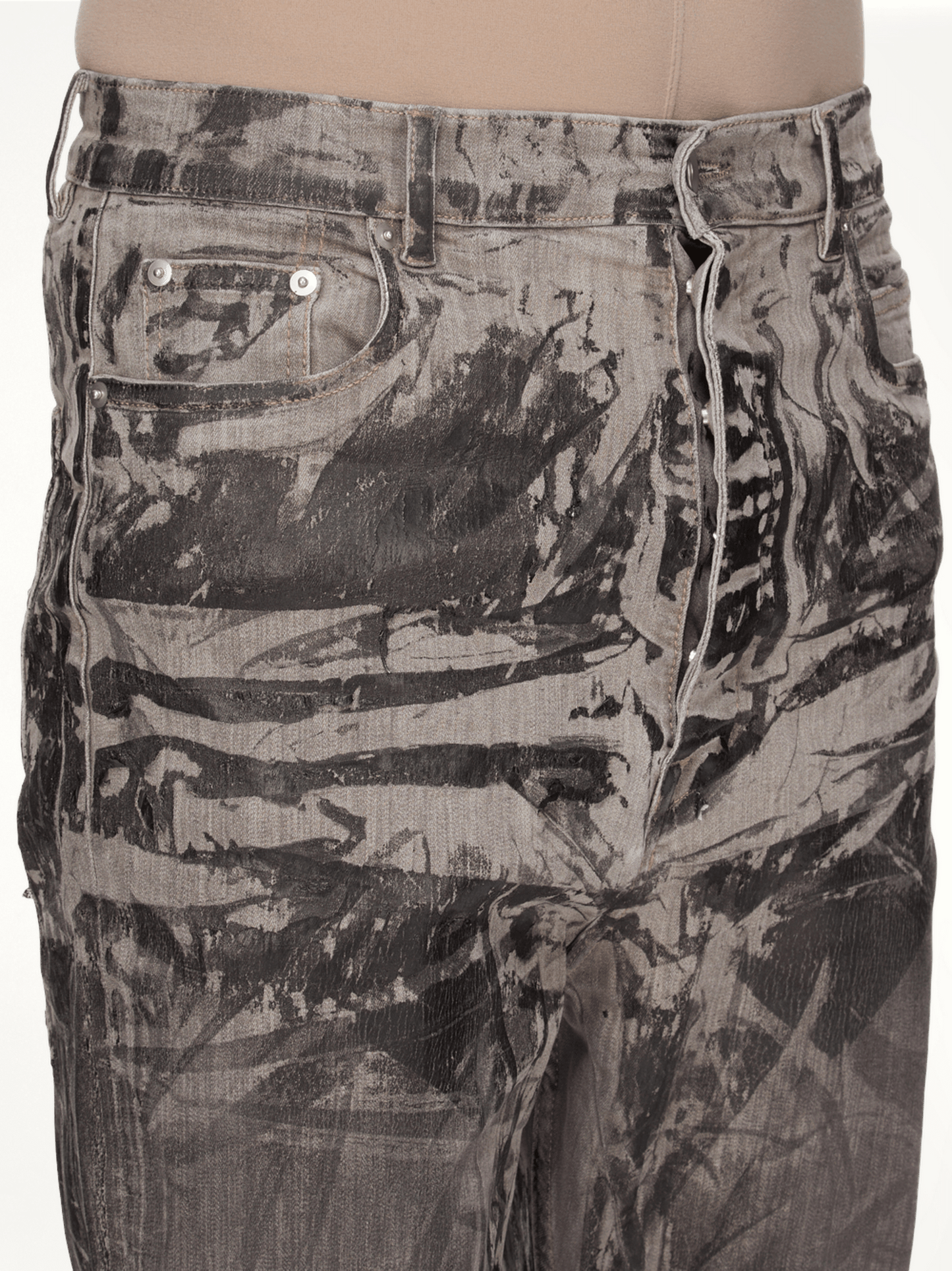 RICK OWENS DRKSHDW Bolan Bootcut Washed Foil (Black)