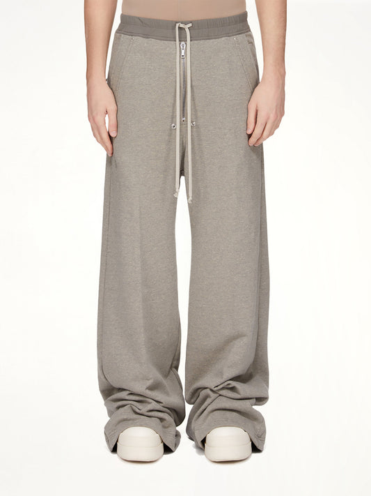 Image of a model wearing Pants. Productname: RICK OWENS DRKSHDW Geth Belas in Melange Grey colour by brand - RICK OWENS DRKSHDW