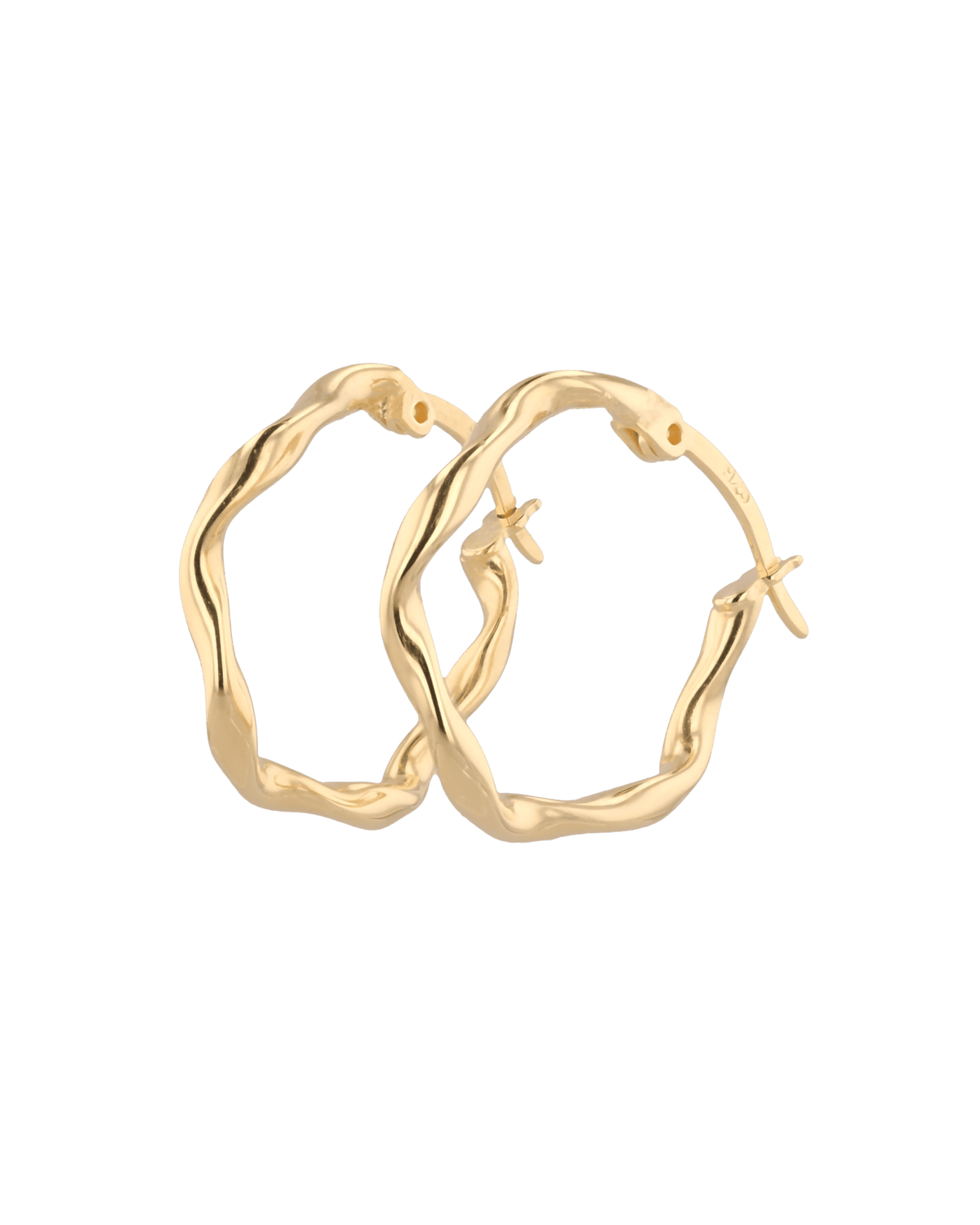 Image of Earrings. Product name - Dance Gold Hoop Earrings in colour by brand - LAVANA