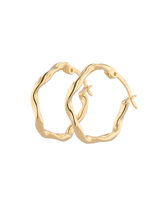 Image of Earrings. Product name - Dance Gold Hoop Earrings in colour by brand - LAVANA