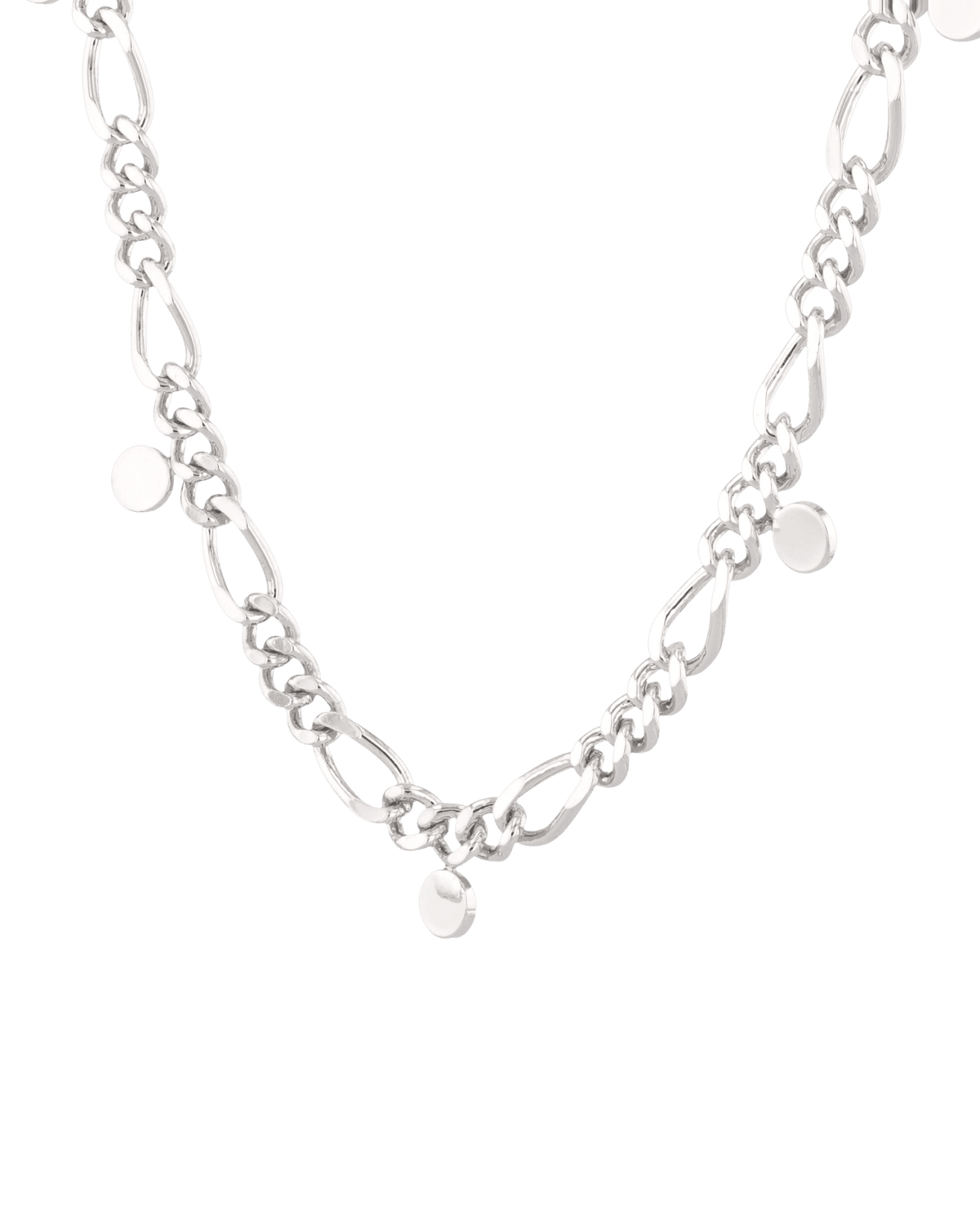 LAVANA Dancing Discs Figaro Silver Chain Necklace