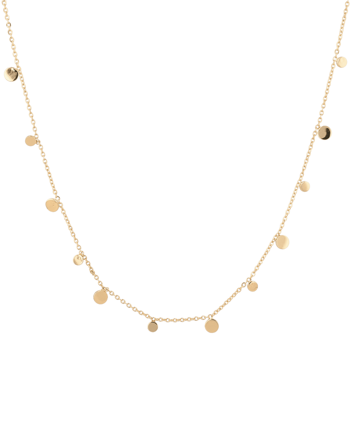 Image of Necklaces. Product name - Dancing Discs Gold Chain Necklace in colour by brand - LAVANA