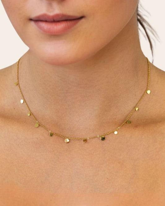 LAVANA Dancing Discs Gold Chain Necklace