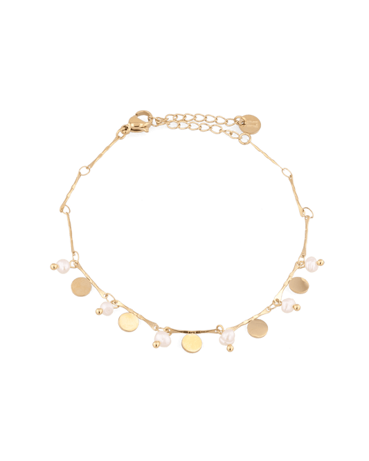 Image of Bracelets. Product name - Dancing Discs Tango Gold Bracelet in colour by brand - LAVANA