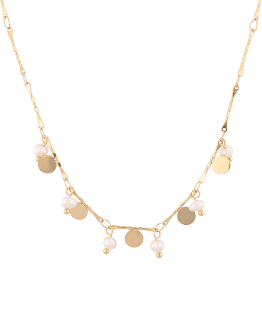 Image of Necklaces. Product name - Dancing Discs Tango Gold Chain Necklace in colour by brand - LAVANA