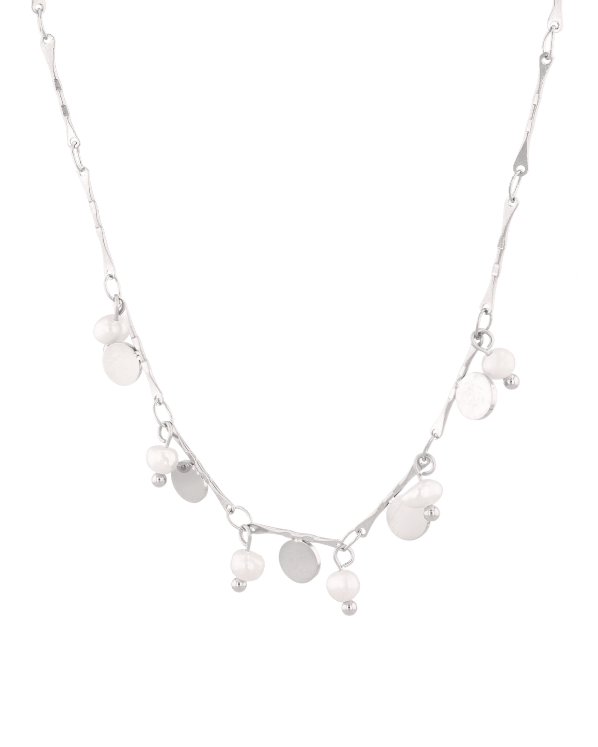 LAVANA Dancing Discs Tango Silver Chain Necklace
