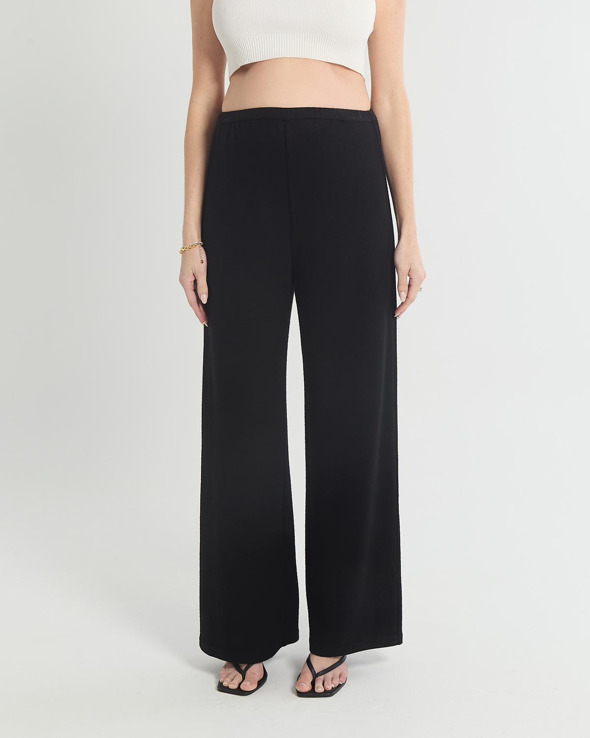 Image of a model wearing Pants. Product name - Danielle Knit Pants in colour by brand - Soon Maternity