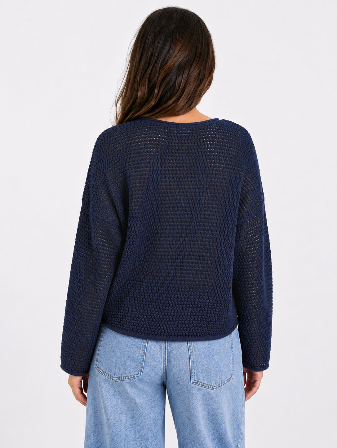 Re:Union The Label Dawn Crochet Knit Jumper (Ink)