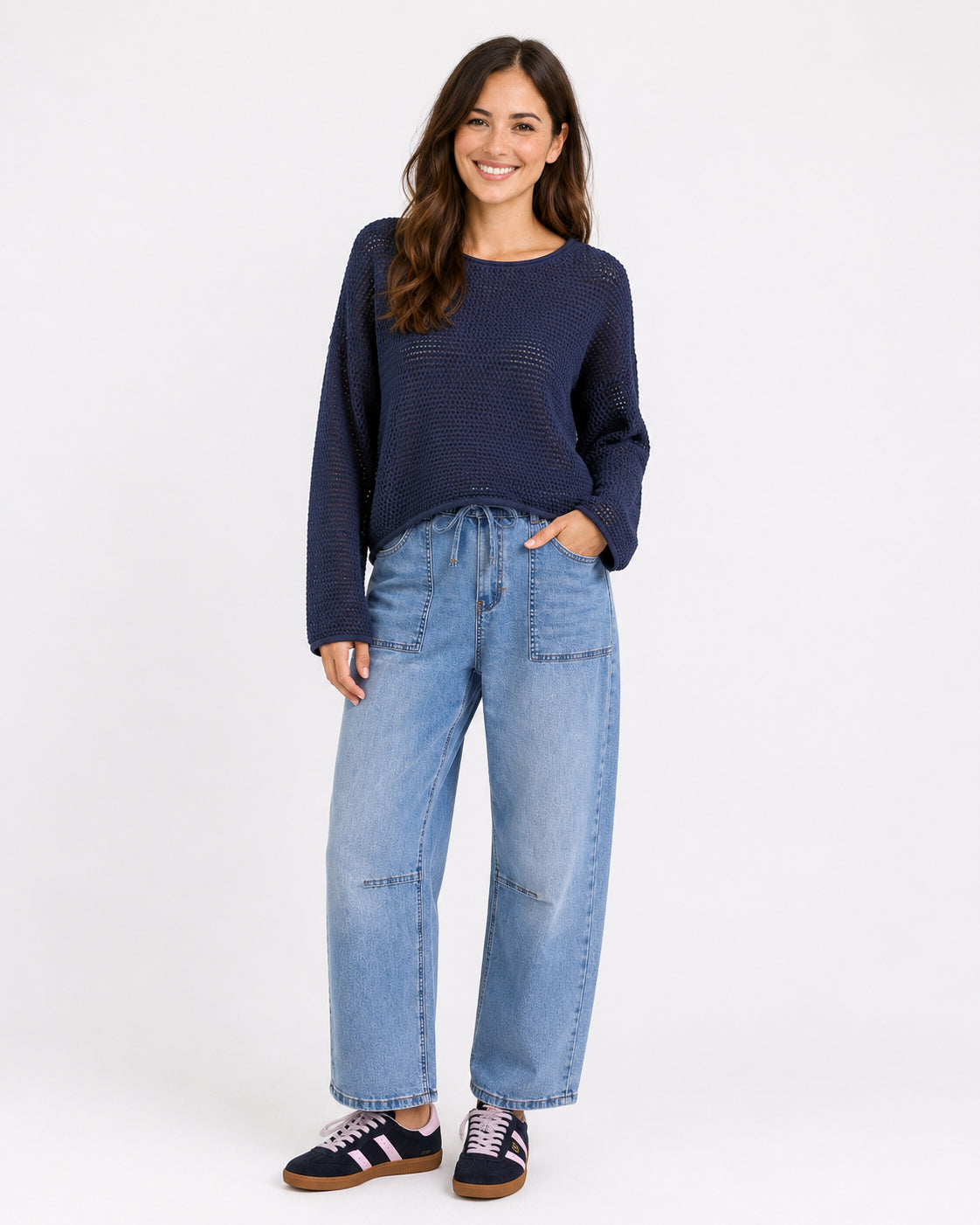 Re:Union The Label Dawn Crochet Knit Jumper (Ink)