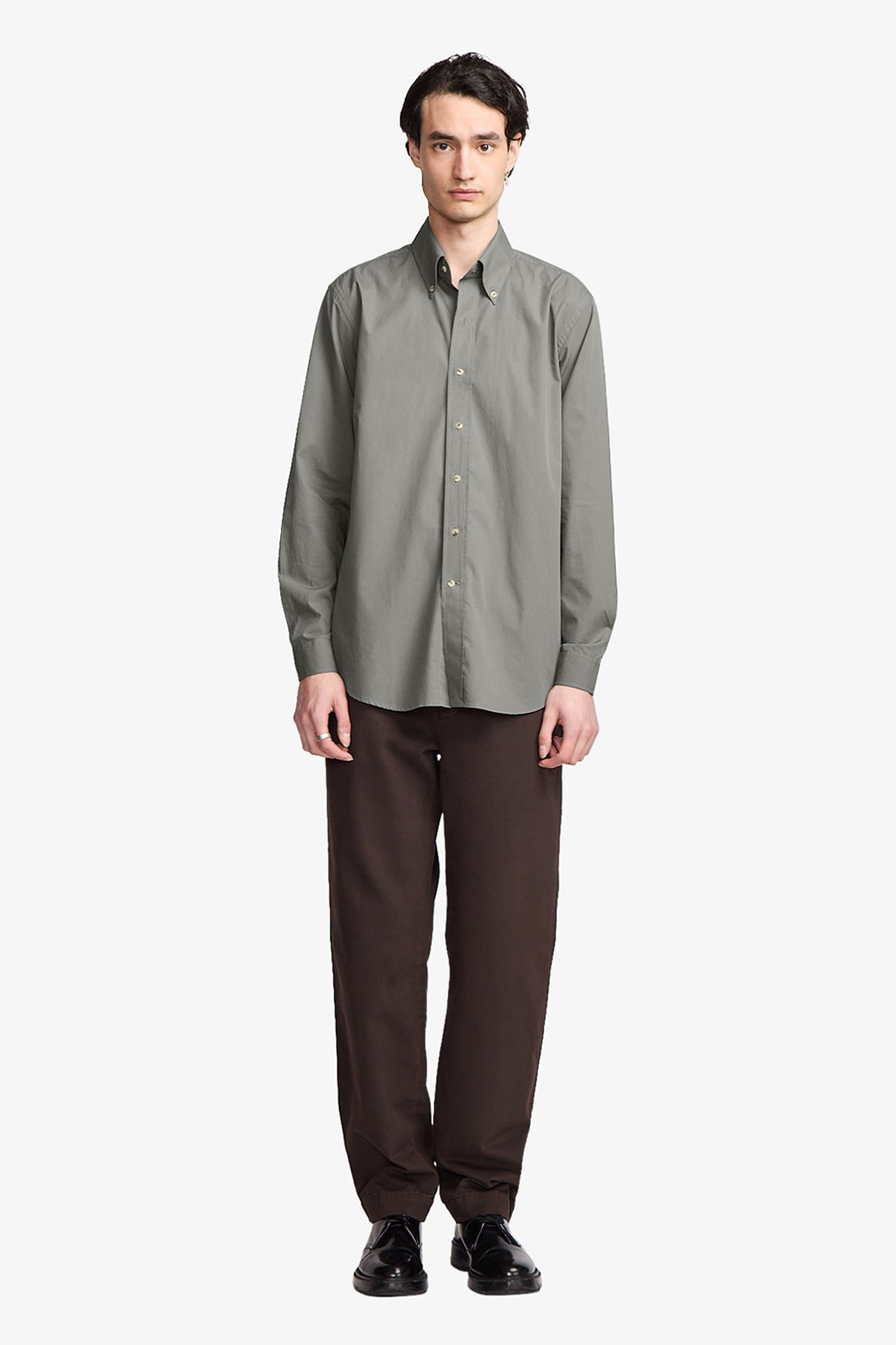 Image of Shirts. Productname: Anthony Squires Dexter olive button down in Olive colour by brand - Anthony Squires