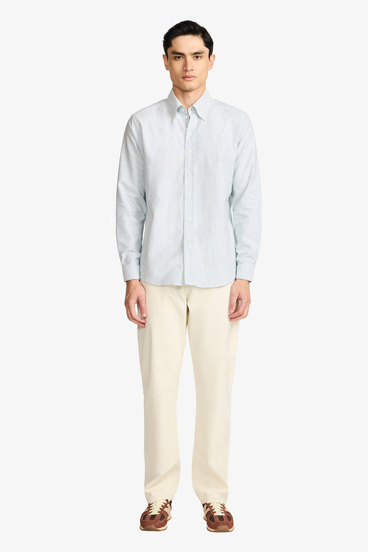 Image of Shirts. Productname: Dexter Green Stripe in Green colour by brand - Anthony Squires