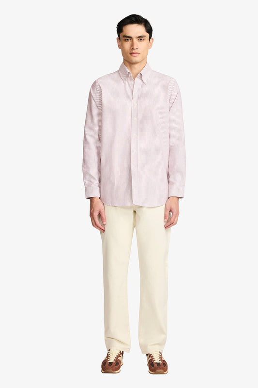 Image of Shirts. Productname: Anthony Squires Dexter Burgundy Stripe in Burgundy colour by brand - Anthony Squires