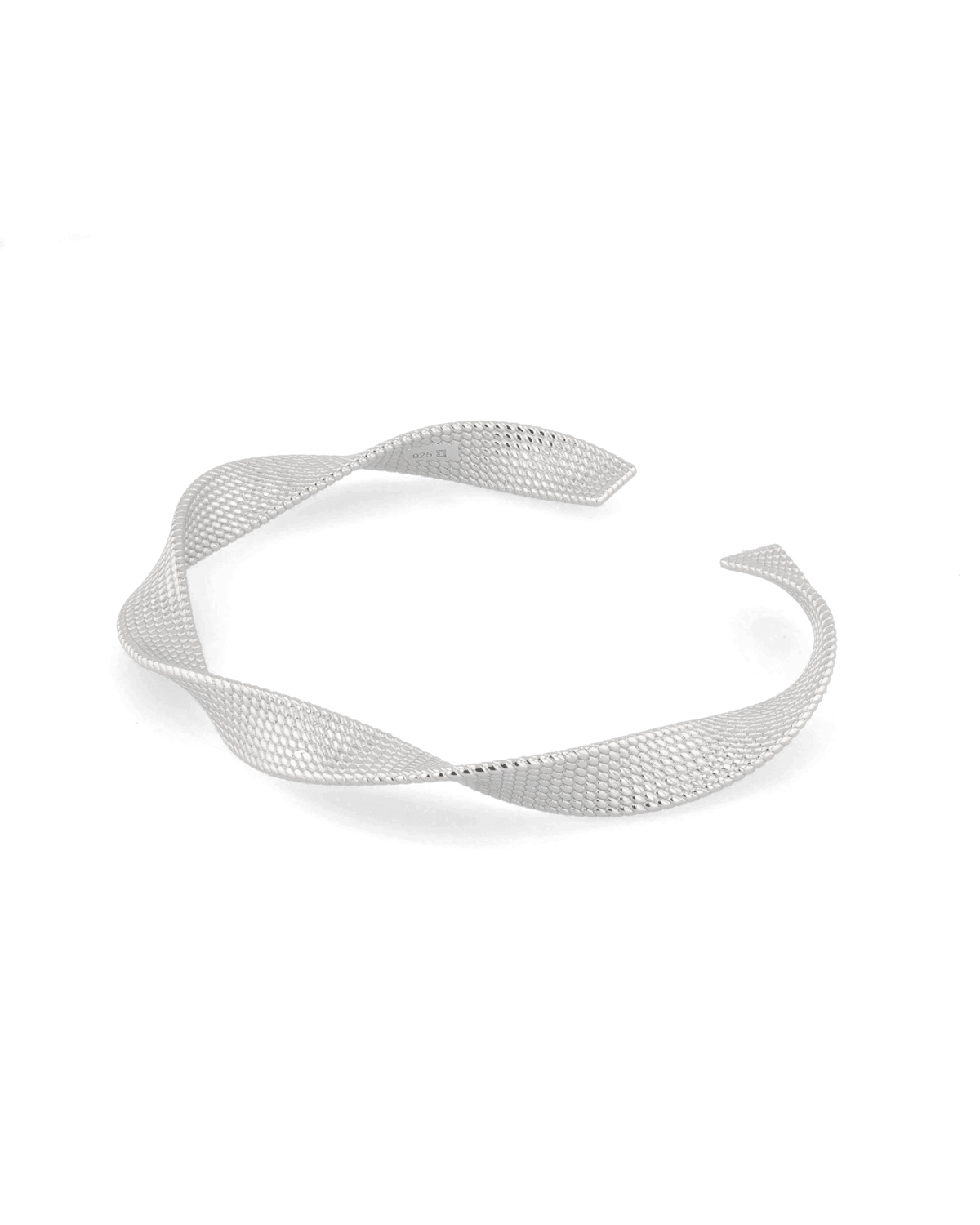Image of Bracelets. Product name - Disco Mesh Silver Cuff Bracelet in colour by brand - LAVANA