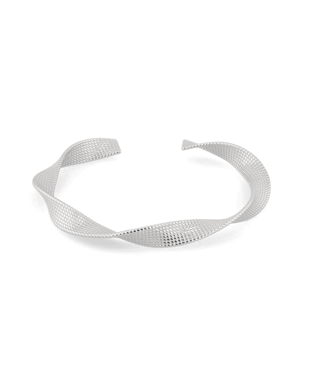 LAVANA Disco Mesh Silver Cuff Bracelet