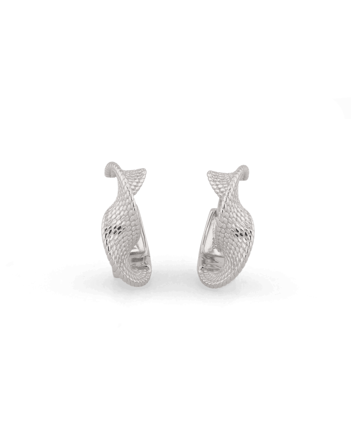 LAVANA Disco Mesh Silver Hoop Earrings