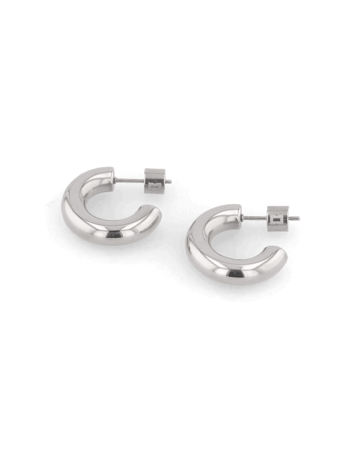 LAVANA Dome Silver Hoop Earrings