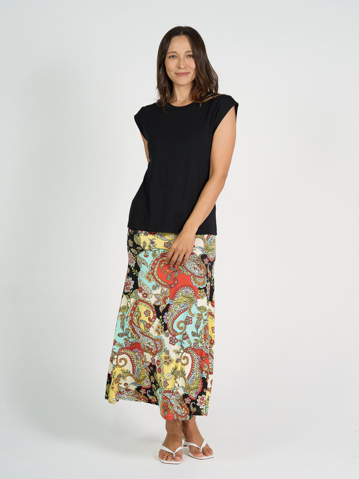 Lou Lou Donna Cap Sleeve Bamboo Tee (Black)