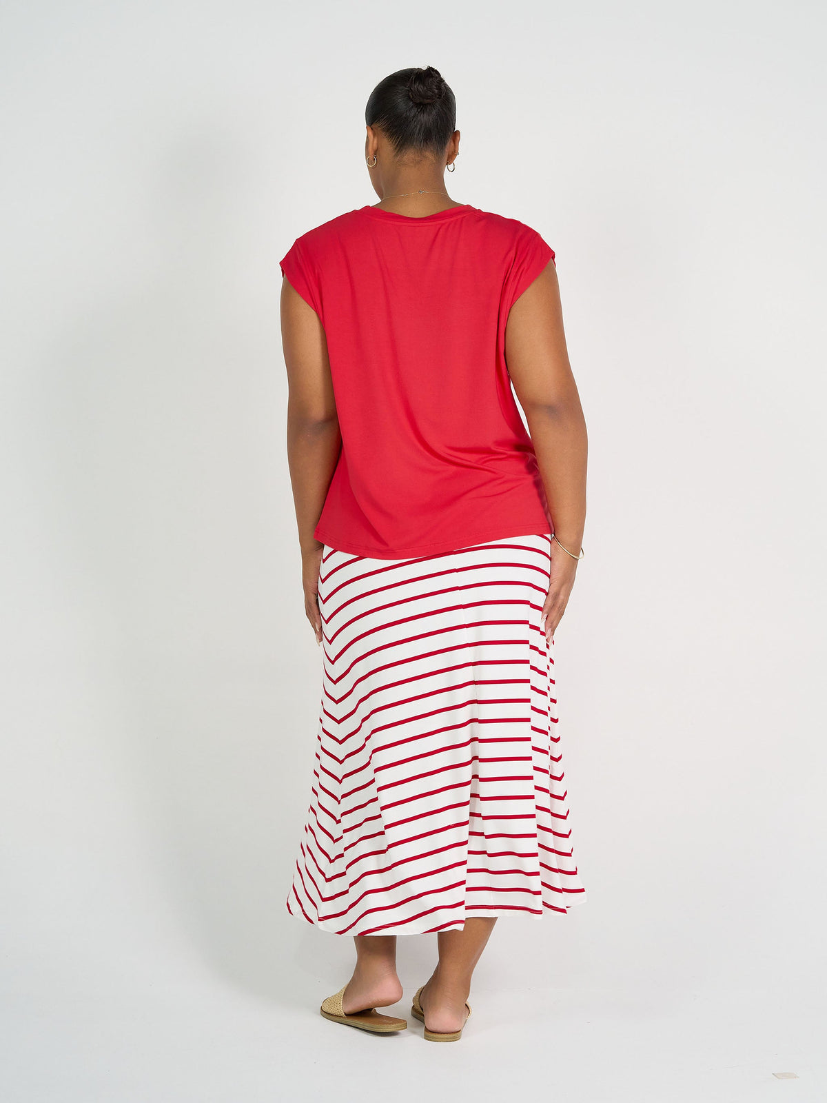 Lou Lou Donna Cap Sleeve Bamboo Tee (Lipstick)