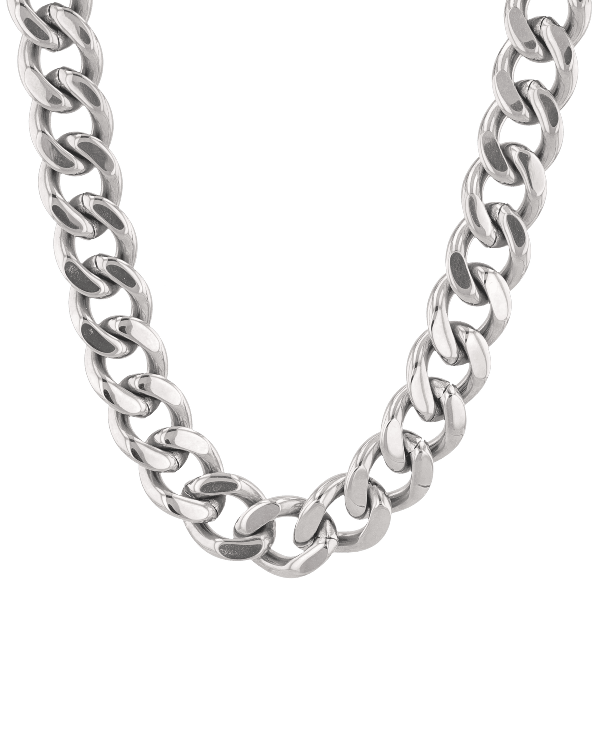 Image of Necklaces. Product name - Downtown Cuban Silver Chain Necklace in colour by brand - LAVANA