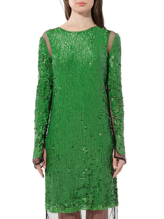 Image of a model wearing Dress. Productname: PUCCI Dress in Green colour by brand - PUCCI