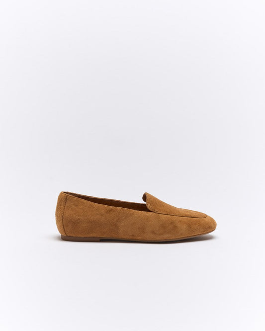 Image of Flats. Productname: Drew Leather Loafer in Tan Suede colour by brand - Walnut Melbourne
