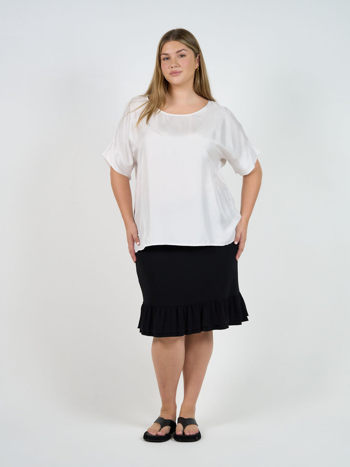 Lou Lou Dua Oversized Silk Top (Pearl)
