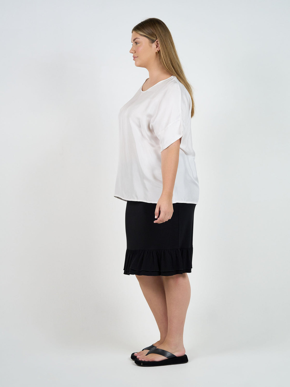 Lou Lou Dua Oversized Silk Top (Pearl)