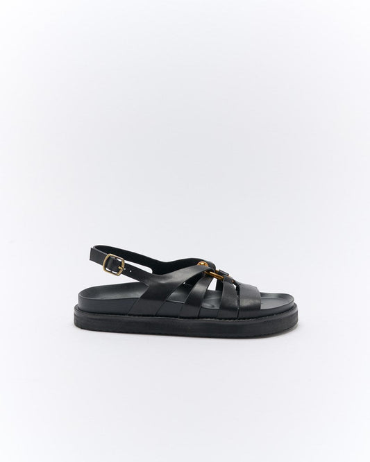 Image of Sandals. Productname: Walnut Melbourne Dulce Leather Sandal in Black colour by brand - Walnut Melbourne