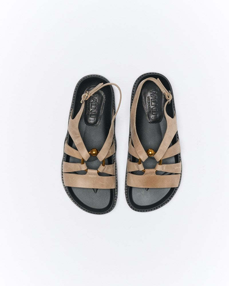 Walnut Melbourne Dulce Leather Sandal (Mushroom)