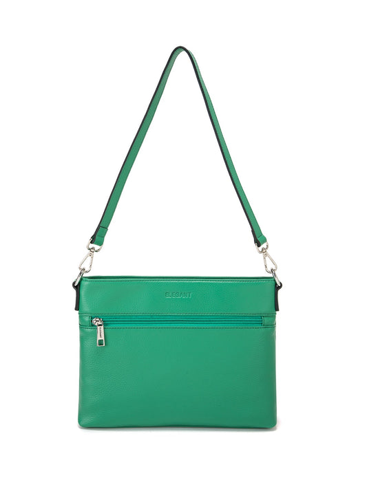 VICKY LEATHER XBODY BAG-  E1-0807A-GRN- SALE