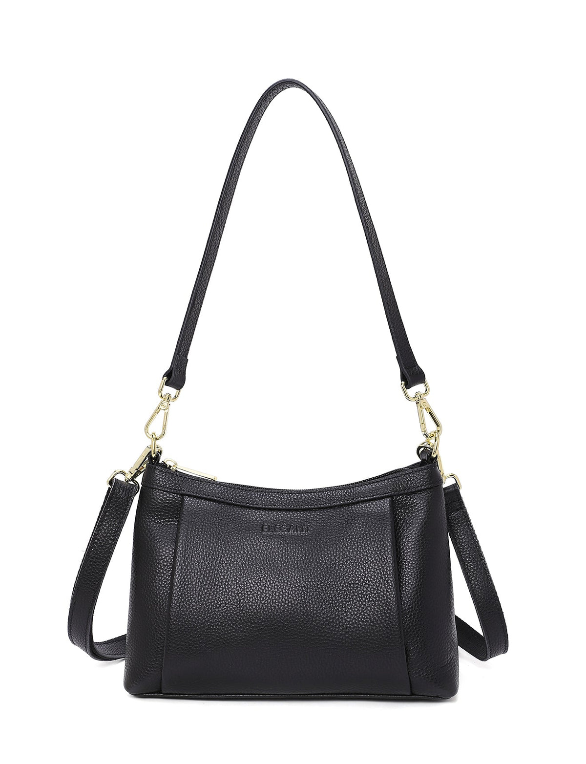 MARCIA LEATHER XBODY BAG- BLACK- E1-0830-BLK