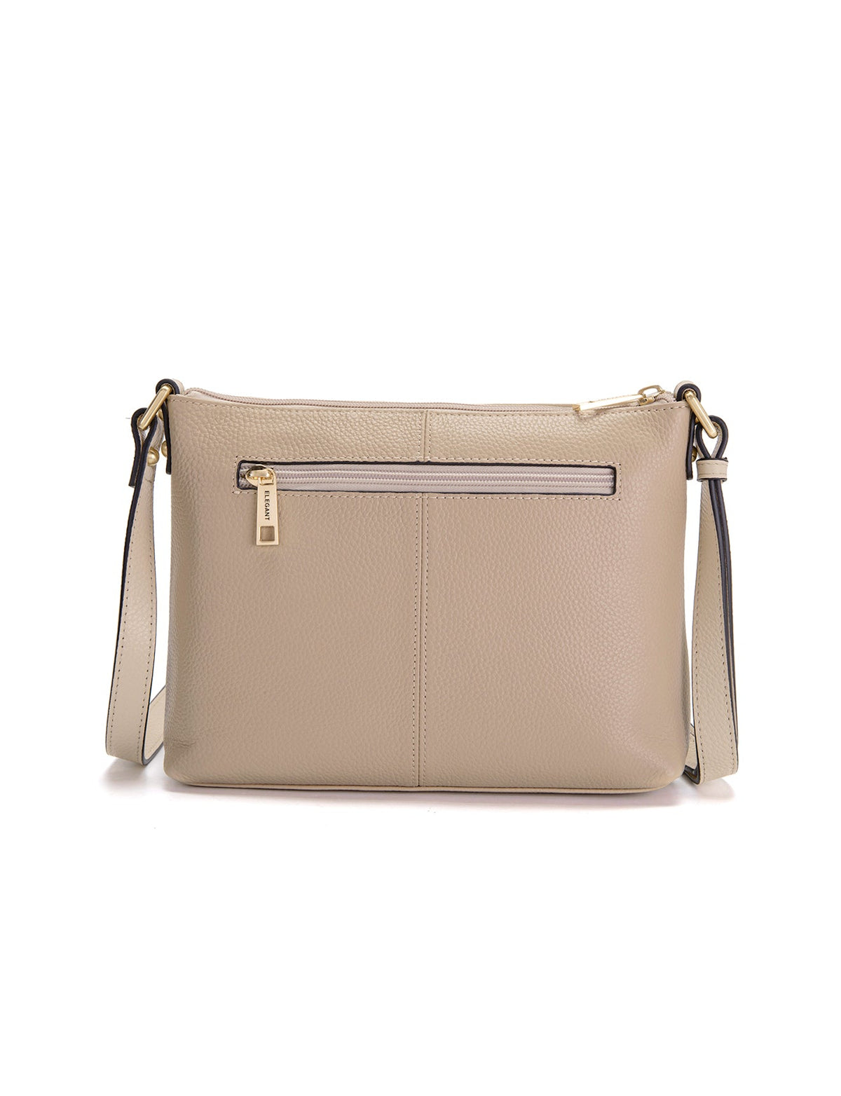 FRANCIS LEATHER XBODY BAG WITH RFID COMPARTMENT- E1-0840-PUTTY/IVORY