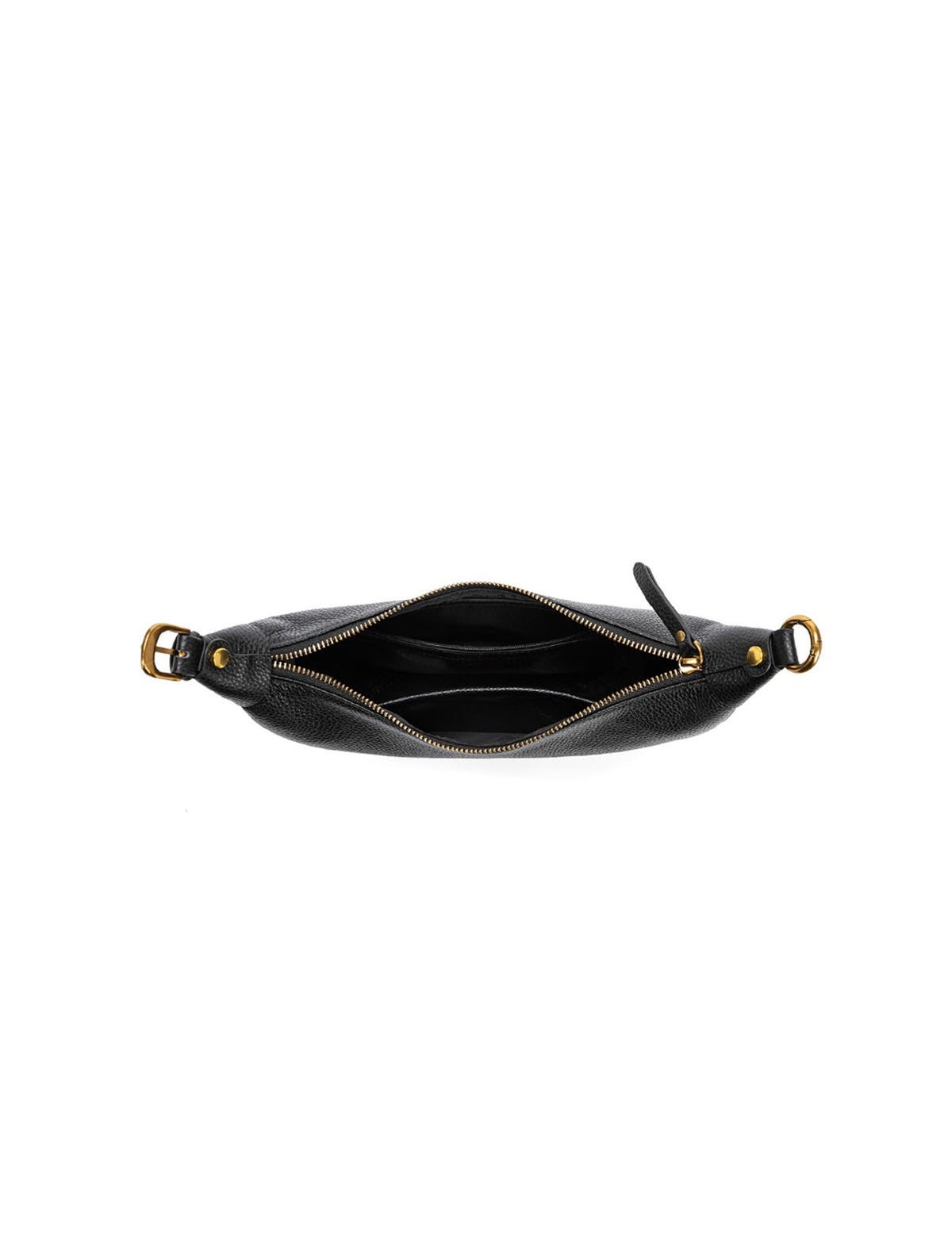 SOFIA LEATHER SHOULDER STRAP BAG w/ CHAIN DETAIL - BLACK