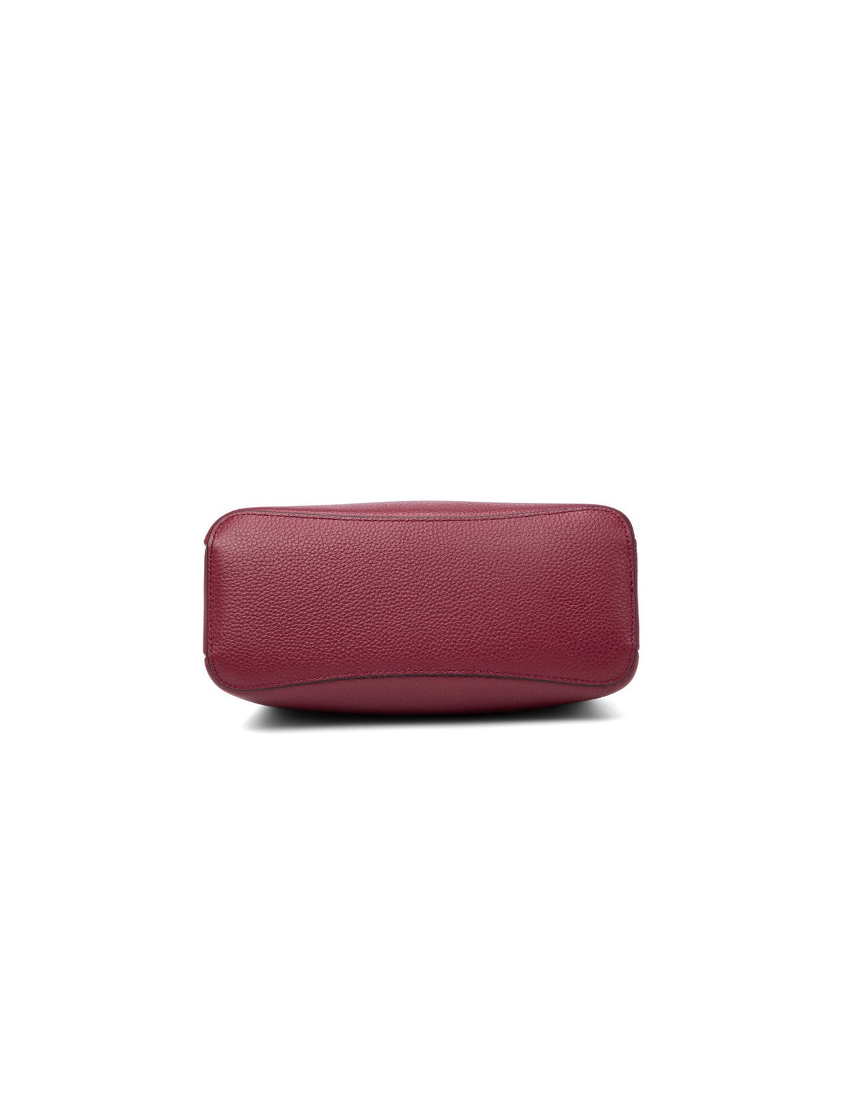 OLIVIA LEATHER BUCKET BAG W/ STRAP - BURGUNDY