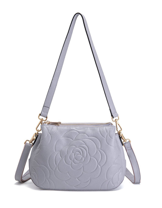 ROSIE 3 COMPARTMENT LEATHER XBODY BAG- E1-8285A-CORNFLOWER-SALE