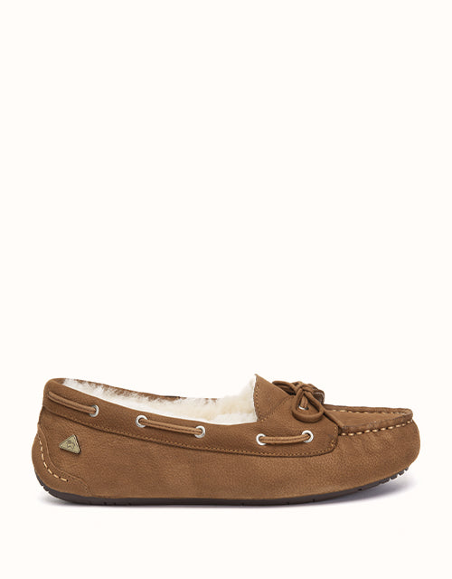 Image of Shoes. Product name - EVERAU® Pommie Moccasins in Chestnut colour by brand - Everau