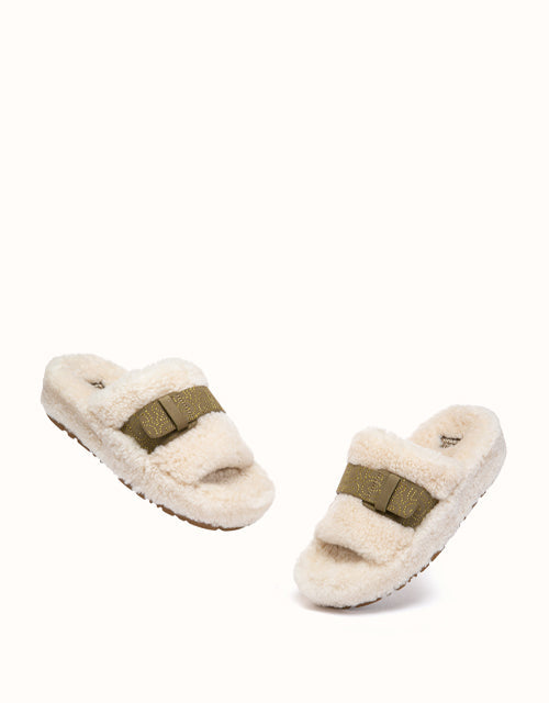 EVERAU® Croft Nylon Slippers (Beige/ Military Green)