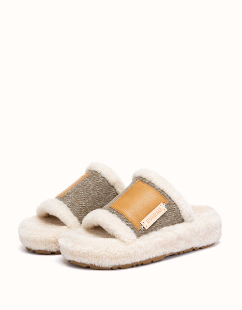 Image of Slippers. Product name - EVERAU® Scape Slippers in Beige/Khaki colour by brand - Everau
