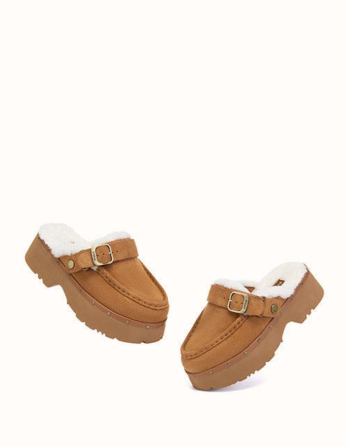 EVERAU® Merova Stud Slippers (Chestnut)